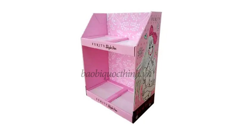 Kệ giấy carton 2 tầng dạng thẳng đứng