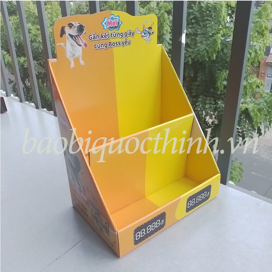 Kệ giấy carton trưng bày thức ăn thú cưng - h2