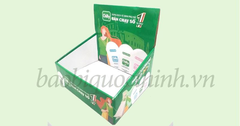 Khay giấy mini trưng bày sản phẩm, mỹ phẩm tại bao bì Quốc Thịnh