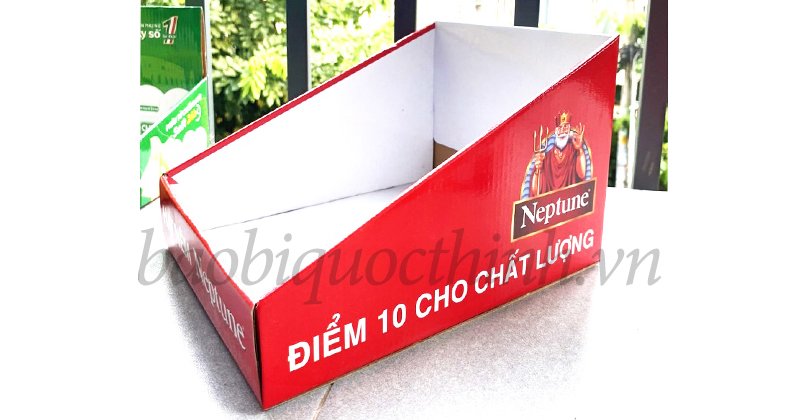 Khay giấy đơn giản trưng bày dầu ăn Neptune