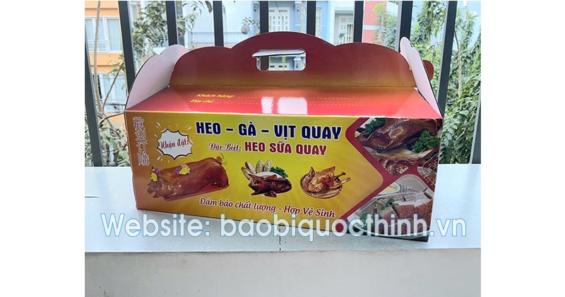 thùng carton đựng heo sữa quay in sẵn Bao Bì Quốc Thịnh