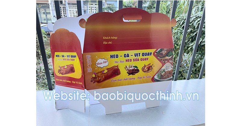 Thùng carton đựng heo quay in sẵn tại HCM - Bao Bì Quốc Thịnh