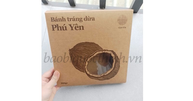 Bao bì Kraft đựng bánh tráng dừa Phú Yên tại Bao Bì Quốc Thịnh