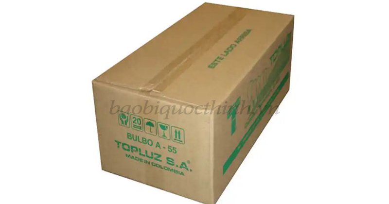 Thùng 5 lớp in 1 màu xanh Flexo Bao Bì Quốc Thịnh